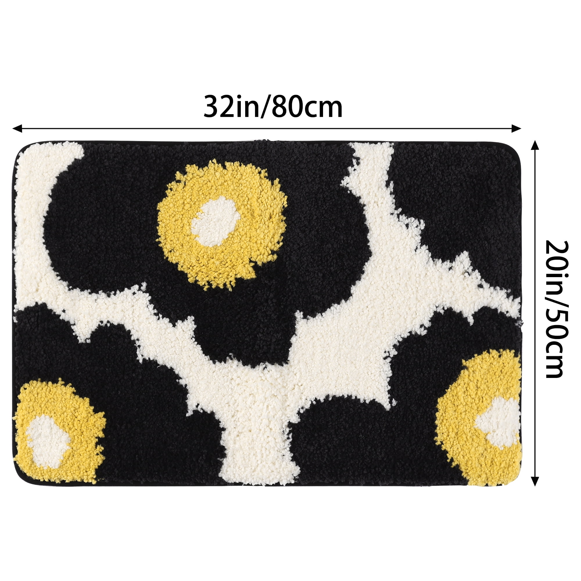 Unique Bargains Bathroom Rugs Soft Plush Fluffy Non-Slip Printing Quick Dry Bath Rugs Flower-3 20"x32"