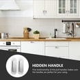 thumbnail image 3 of CATIEBYE 2Pcs Wipe Clean with Damp Cloth Concealed Kitchen Door Handles 4.7x1.6x0.8in, 3 of 8