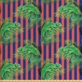 thumbnail image 1 of Exotic Fabric by the Yard, Repetitive Exotic Setting Chameleons with Palm Leaves on Stripes, Upholstery Fabric for Dining Chairs Home Decor Accents, Pink Green by Ambesonne, 1 of 4
