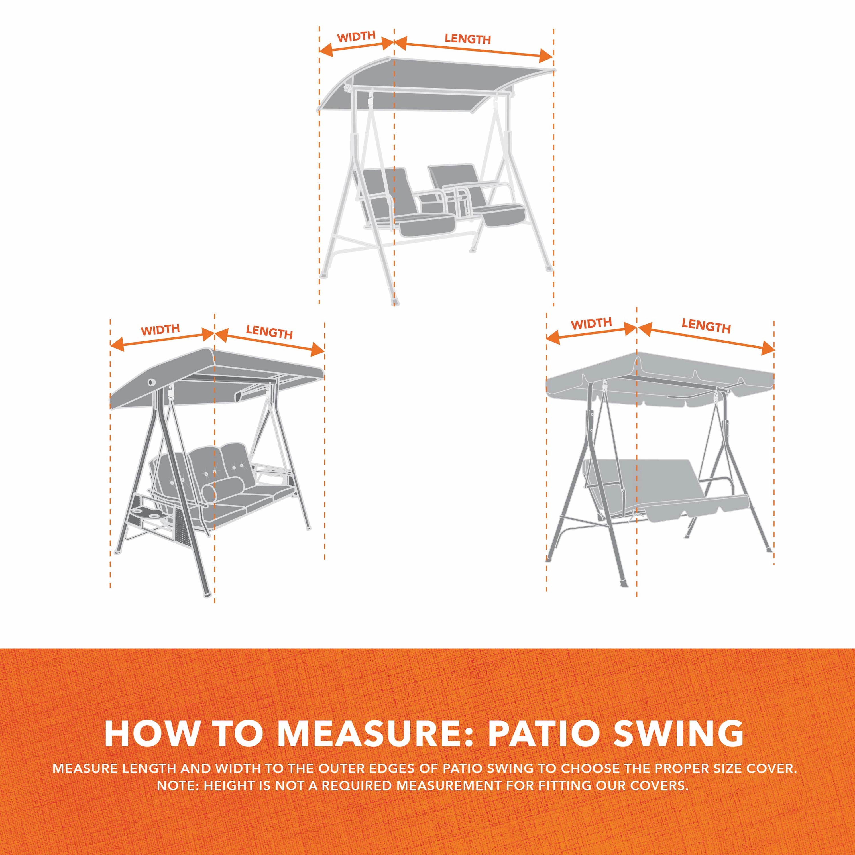 Modern Leisure Basics Rectangle Patio Swing Cover, 87"L x 64"W x 66"H, Khaki