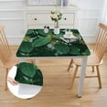 thumbnail image 2 of HAOXIT White Green Rectangle Square Tablecloths with Eucalyptus Leaves Print, Waterproof Square Table Covers 36*36, 2 of 7