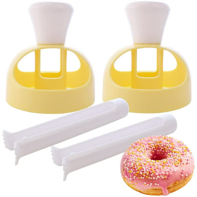 Paquete de 2 cortadores de rosquillas de plástico con alicates de inmersión, molde para rosquillas, herramienta para hornear rosquillas DIY, molde antiadherente para rosquillas