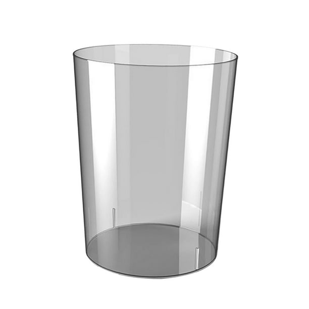 Cubo de basura transparente moderno redondo contenedor de basura papelera papelera para Gris L