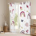 thumbnail image 3 of Homewish Retro Boho Rainbow Black Out Curtains,Cute Flower Floral Curtains Pack of 2 (42x63 Each),Brown Stars Pattern Bedroom Curtains For Girls,Super Cozy Room Decor, 3 of 6