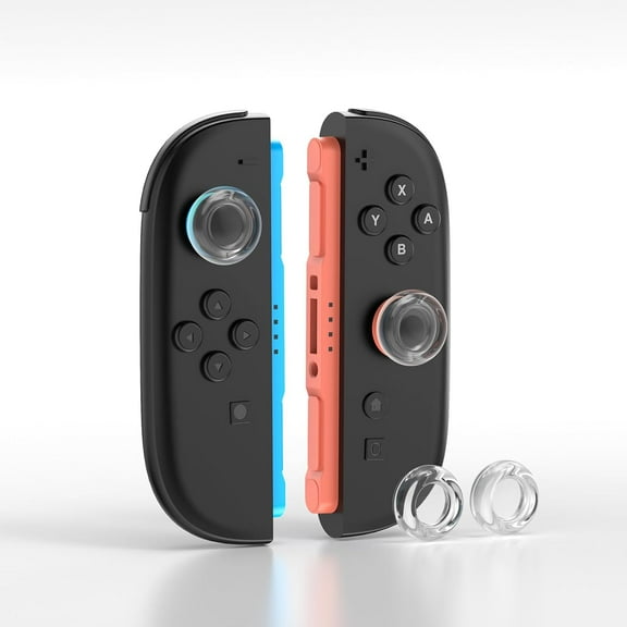 2-Piece Joystick Caps for Nintendo Switch 2, Soft Silicone Thumb Grip Covers Non-Slip Thumbstick Protection-Transparent