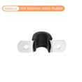 thumbnail image 4 of Unique Bargains 22Pack 3/8' Cable Clamp U Shape Stainless Steel Rubber Cushioned Pipe Strap, 4 of 5