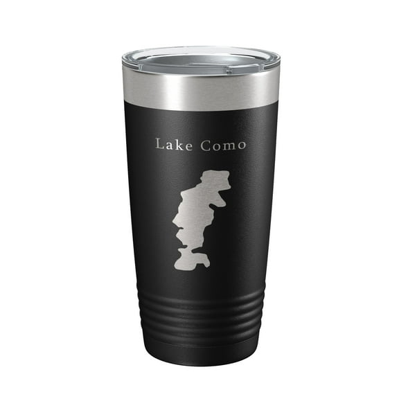Lake Como Map Tumbler Travel Mug Insulated Laser Engraved Coffee Cup Florida 20 oz Black