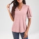 thumbnail image 3 of Tamaño Más Suelto Ajuste Camisetas para las Mujeres con Cuello en V de Manga Corta Suelta Camisa Superior, Poliéster, 3 of 3
