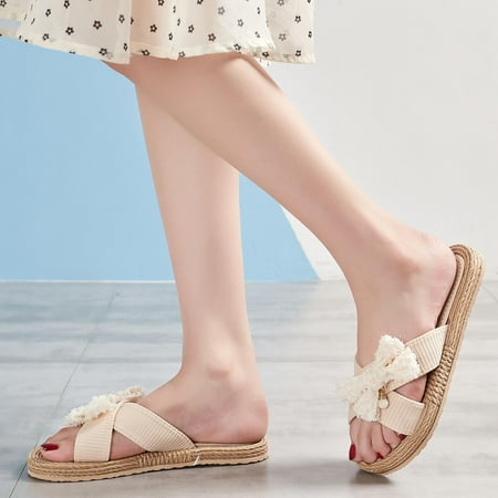 

Homedles Sandals for Women 2023 New Flat Fashion Comfort Sandals Beige 8.5