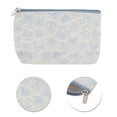 thumbnail image 4 of Bolsas de maquillaje planas rectangulares duraderas de corazones para viajes, 1 Pc, azul, poliéster, 4 of 5