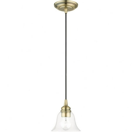

1 Light Pendant in Transitional Style-12.5 inches Tall and 6.25 inches Wide-Antique Brass Finish Bailey Street Home 218-Bel-4829131