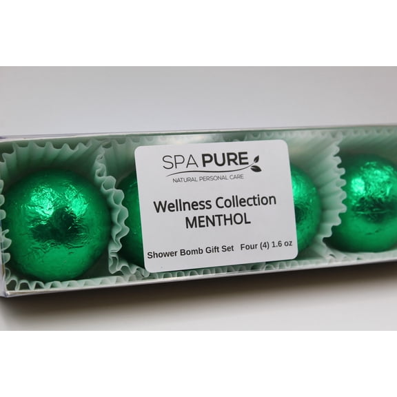 Spa Pure Wellness Aromatherapy Shower Steamers/Bath Bombs, Menthol Eucalyptus, 4 Count