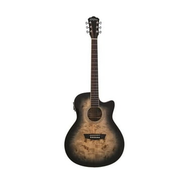 Deep Forest Burl Grand Auditorium Acoustic Electric Guitar, Black Fade