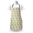 thumbnail image 3 of Exotic Apron, Print of Flamingos Watermelons Pineapples and Island Flowers Leaves, Unisex Kitchen Bib with Adjustable Neck for Cooking Gardening, Adult Size, Pink Green Mustard, by Ambesonne, 3 of 4