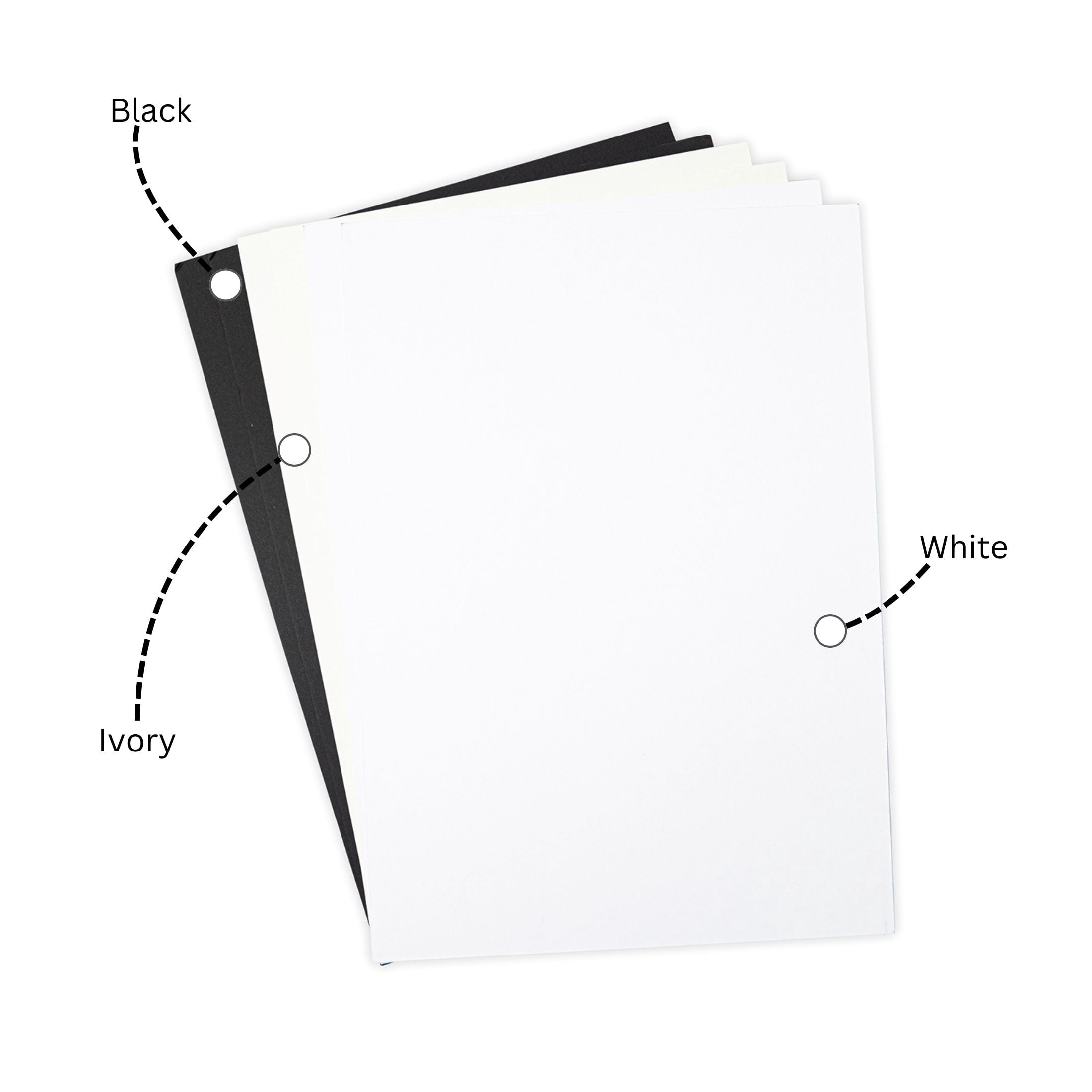 Sizzix Surfacez Smooth Cardstock 270gms 8.25"X11.75" 60/Pkg-Black, Ivory & White