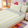 thumbnail image 3 of Erosebridal Abstract Lines Zipper Twin Comforter Sets with Fitted Sheet and 2 Pillowcases,Geometric Stripes Print Zipper Bedding Set,Light Gray Reversible,4 Pieces, 3 of 7