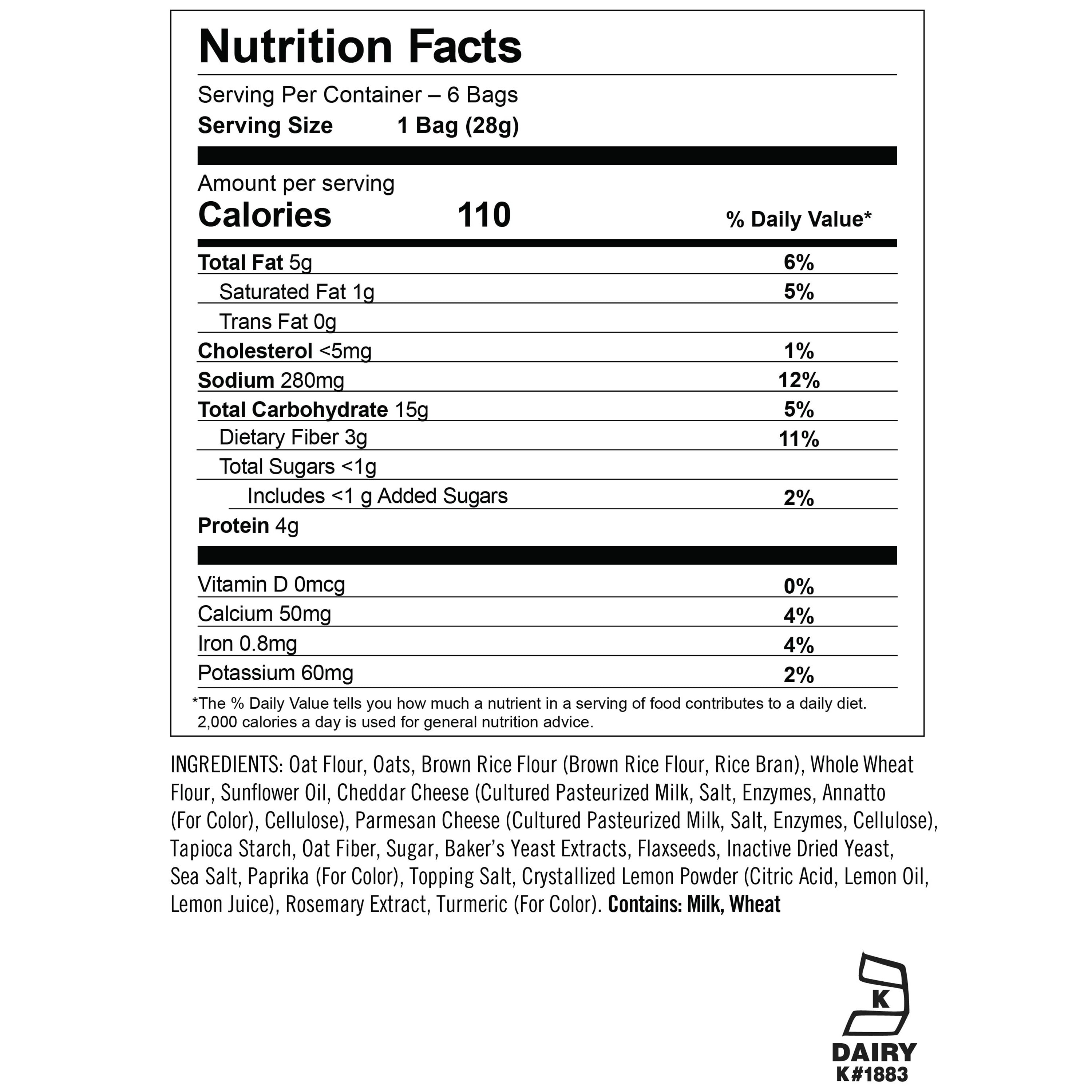 (3 pack) Munchkin® Milkmakers® Lactation Cheddar Crisps for Breastfeeding Moms, Fenugreek-Free, 6 Count