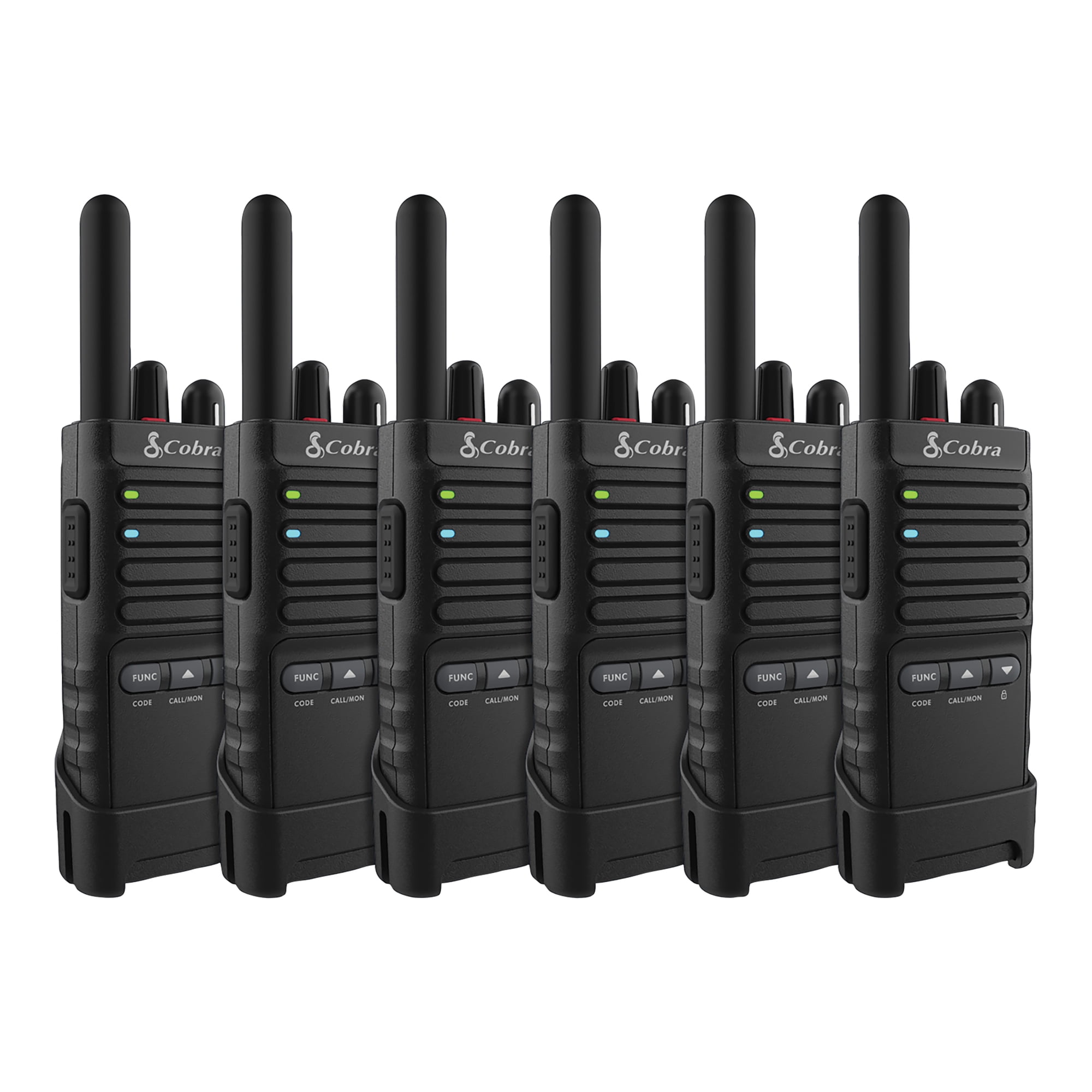 Cobra PX655 Pro Business 2W FRS Two-Way Radios 6-Pack with Charging Dock, 22 Channels, Unlimited Expandability, 25-Floor Range