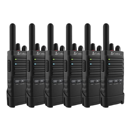 Cobra PX655 Pro Business 2W FRS Two-Way Radios 6-Pack with Charging Dock, 22 Channels, Unlimited Expandability, 25-Floor Range