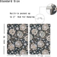thumbnail image 4 of Black Floral Kitchen Curtains 36 Inch, Boho Vintage Farmhouse Blackout Cafe Curtains for Small Windows Tribal Country Flowers Short Panel for Kitchen Bathroom Living Room RV, Rod Pocket, 4 of 5