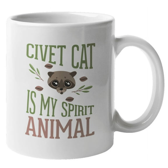 Funny Civet Cat Is My Spirit Animal Coffee & Tea Mug for Coffee Lovers (11oz)