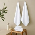 thumbnail image 7 of Everyday Home by Trident Quick Dry 6 Pc Bath Towel Set, 100% Cotton , lightweight,Soft, Absorbent, Bathroom Towels, 2 Bath 27"x54", 2 Hand 16"x28", 2 Washcloths 13"x13", White, 7 of 7