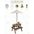 thumbnail image 6 of Picnic Table, Outdoor Wooden Bench Set w/Removable Umbrella, Backyard Furniture for Patio Garden, Picnic Table for Outdoors, 6 of 6