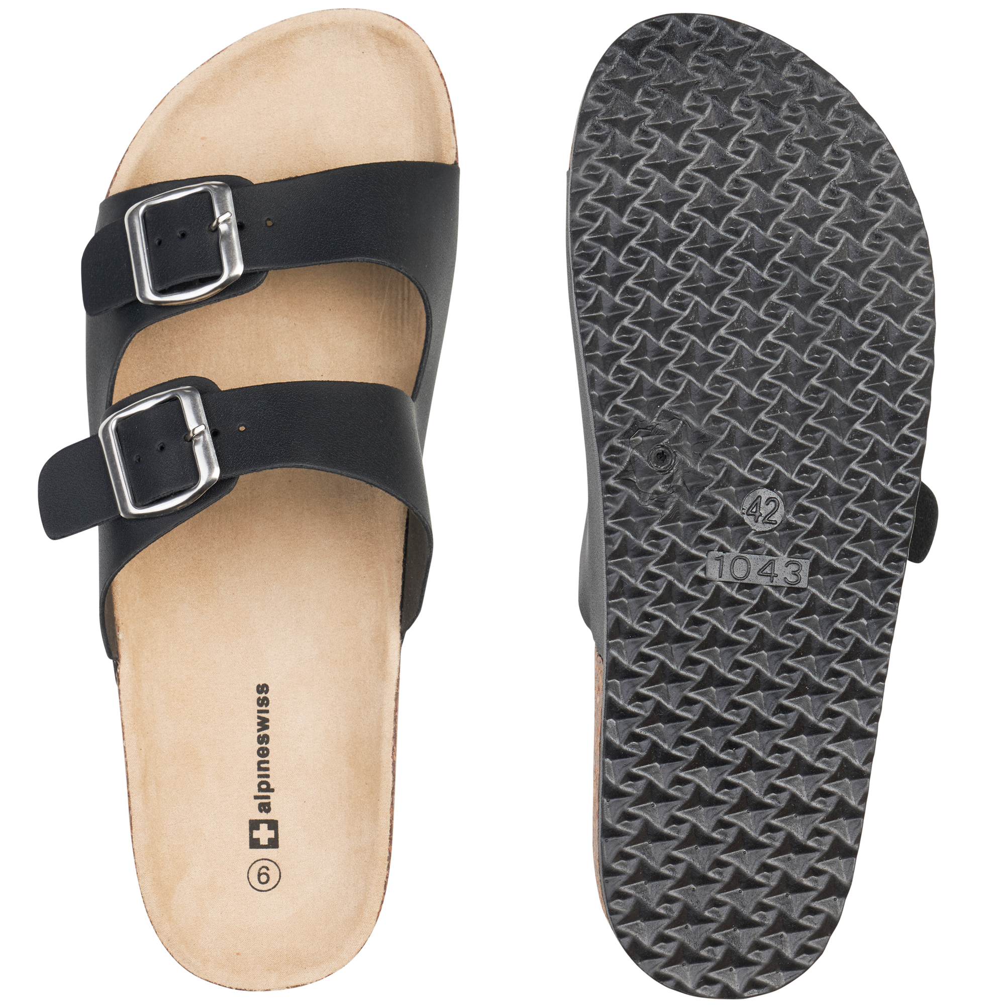 Alpine Swiss Mens Double Strap Slide Sandals EVA Sole Flat Casual Comfort Shoes - image 3 of 5