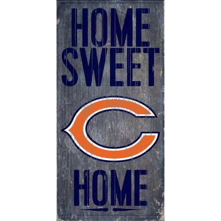 Chicago Bears Wood Sign - Home Sweet Home 6""x12""