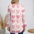 thumbnail image 4 of Resicozy Valentines Shirts for Women Funny Heart Graphic Shirt Pullover Casual V Neck Top Long Sleeve Tee Tops Beige XL, 4 of 5
