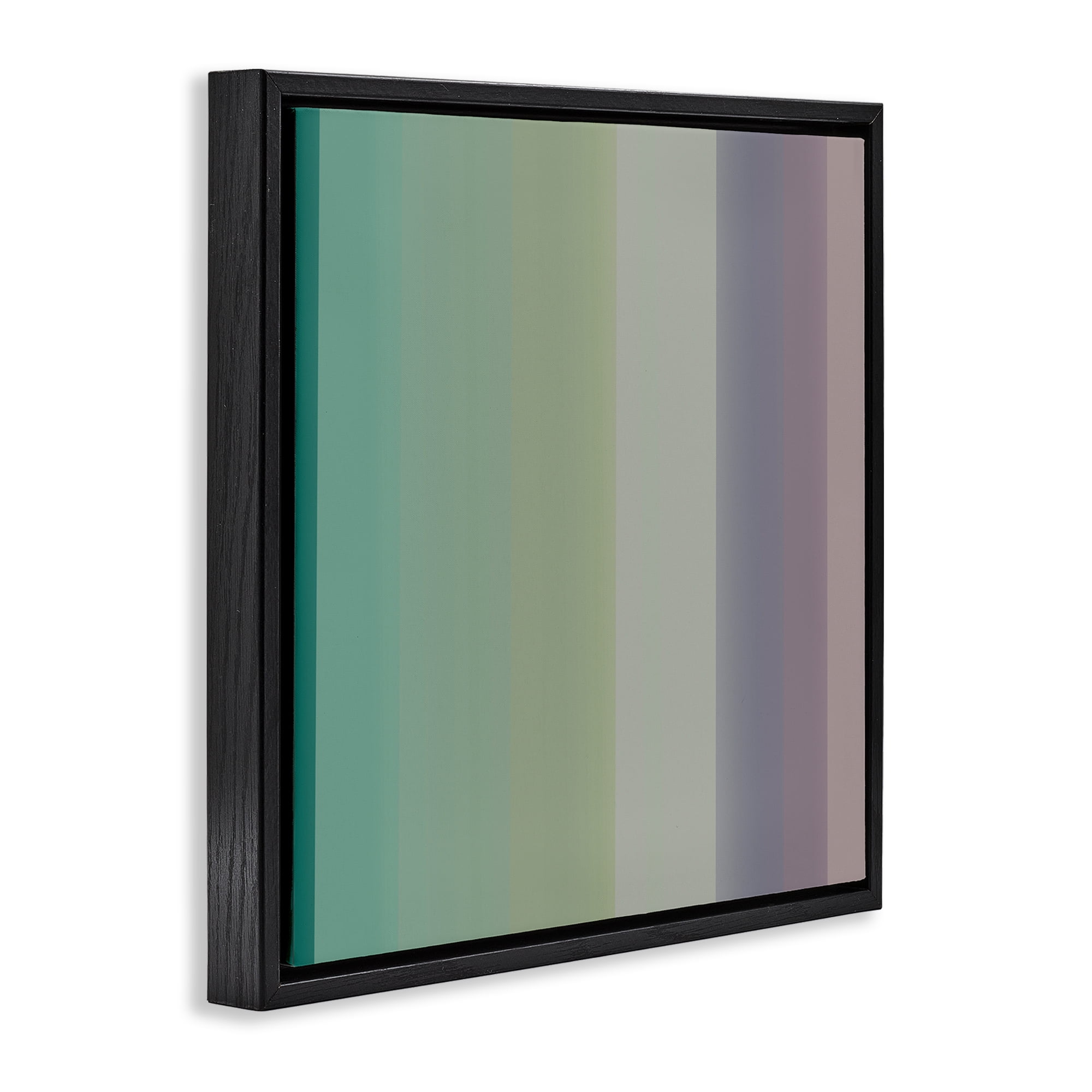 Stupell Industries Green & Purple Gradient Abstract Painting Black Floater Framed Canvas Art Print Wall Art, 18 x 18