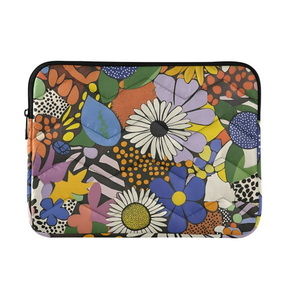 FORMRS 13-13.3 inch Laptop Sleeve Case Soft Carrying Quilted Computer Bag Cover, Blue Floral