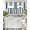 thumbnail image 5 of Navy Blue Grey Kitchen Curtains Swag Valance and Tier Curtains Set 24 Inch Length, Gray Farmhouse Modern Rustic Rod Pocket Drape Panels Pair Swag Curtain for Bathroom/Cafe/Window, 5 of 6