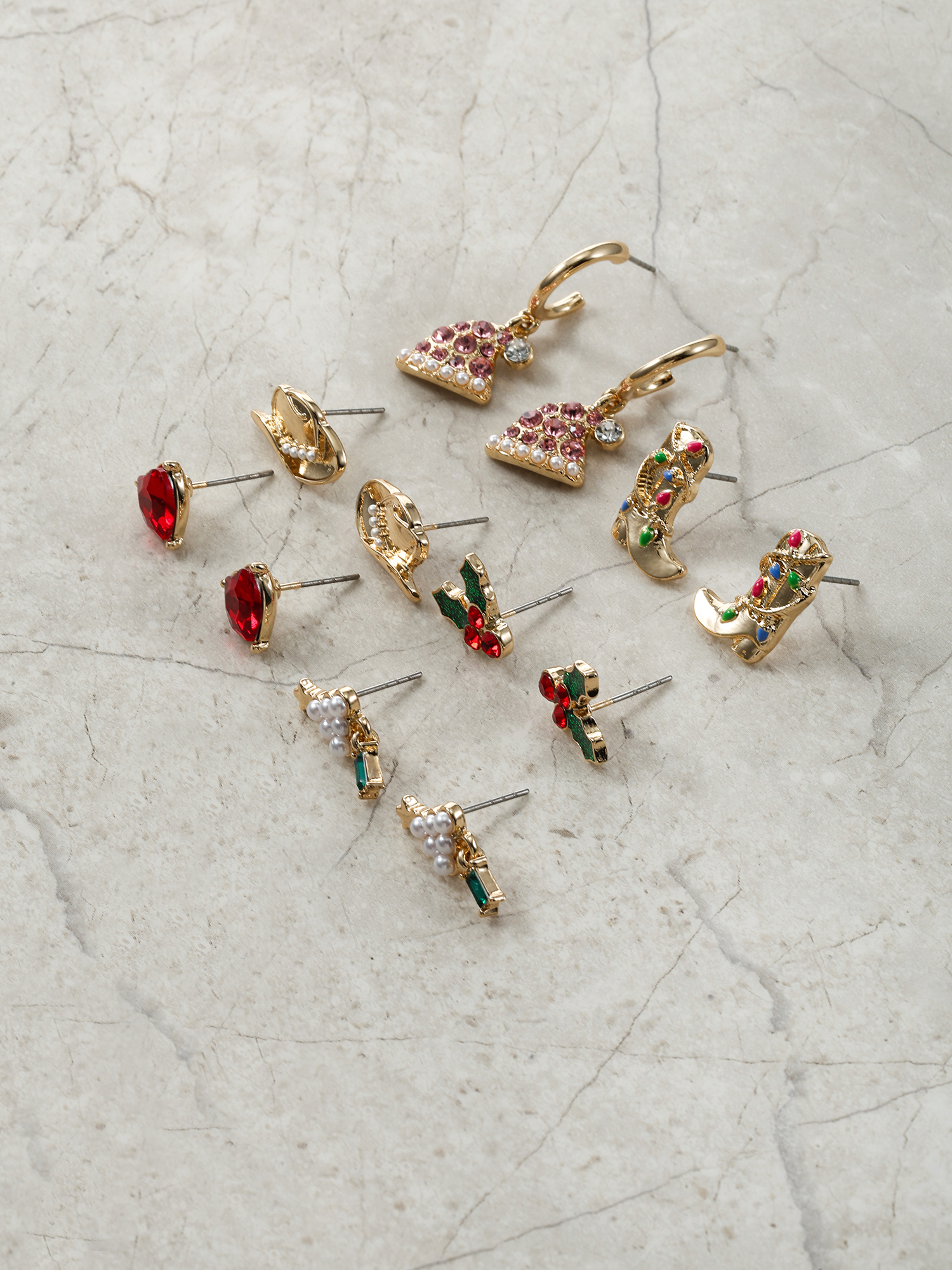 Packed Party Cowboy Christmas Earring Set