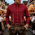 thumbnail image 2 of XIAOCHA Mens Plaid Print Button Down Shirt Long Sleeve Bavarian Oktoberfest Button-Up Top, 2 of 4