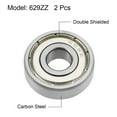 thumbnail image 2 of Uxcell Deep Groove Ball Bearings Metric Double Shield High Carbon Steel Z2 629ZZ, 2 of 4