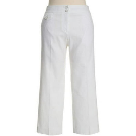 George ME - Women's Textured Cotton Crop-Length Pants