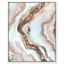 Blush Geode Mineral, Agate & Geode Wall Art Canvas Wall Art by Art Remedy, White Floater Frame, 37" x 46"