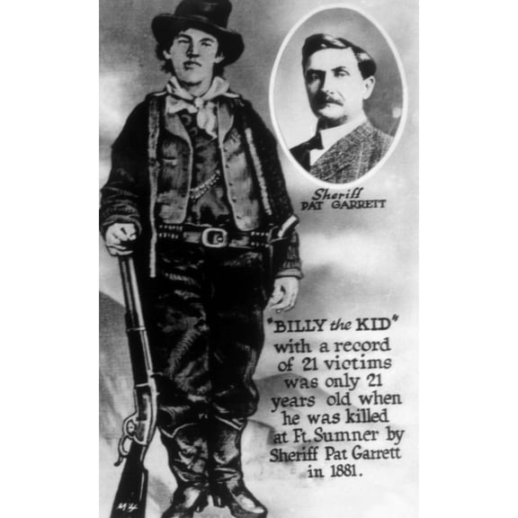 William H. Bonney With Insert Of Sheriff Pat Garrett Who Killed Him History (24 x 36)