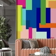 thumbnail image 3 of Idea4wall 2pcs Geometric Color Blocks Vibrant Multi-Color Modern Wall Murals, Removable Self-Adhesive Stick Wallpaper Large Wall Stickers for Home Decorative, 48"x48", 3 of 5