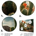 thumbnail image 3 of Designart "Coral Green Cactus landscape II" Floral Metal Art Living Room, 3 of 5