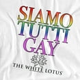 thumbnail image 2 of White Lotus Siamo Tutti Gay Women's Loose T-Shirt, White, 2X-Large, 2 of 3