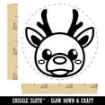 thumbnail image 2 of Cute Christmas Reindeer with Bright Nose Self-Inking Rubber Stamp Ink Stamper - Red Ink - Small 3/4 Inch, 2 of 7