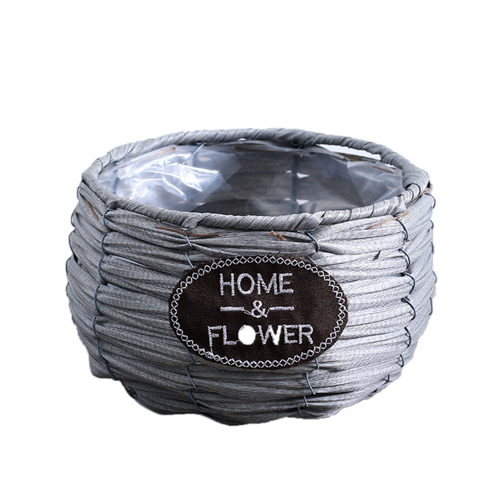 YIDEDE Woven Storage Basket Flower Basket Pots Plant Cover With Plastic
