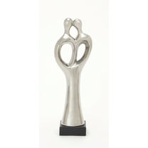 6" x 19" Silver Porcelain Family Sculpture, by DecMode