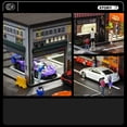 thumbnail image 3 of 1/64 Scale Parking Garage Cafe Scene Model with Lights, Display Rack, Miniature Buliding for Desktop Display, Gift for Enthusiast (Figures and Car Models not Included), 3 of 12