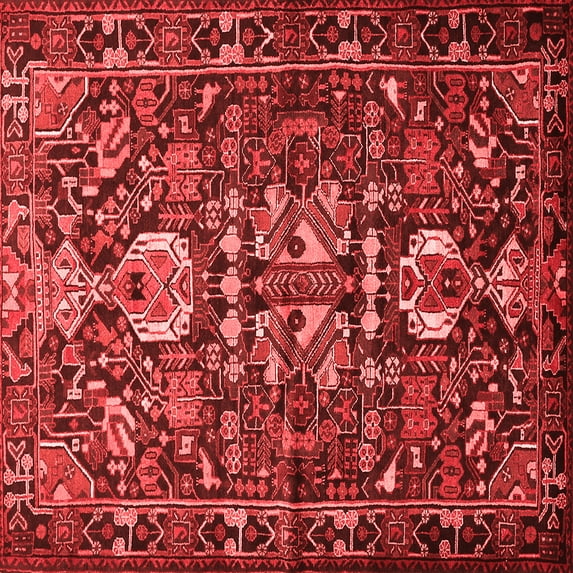 Ahgly Company Indoor Square Animal Red Traditional Area Rugs, 8' Square