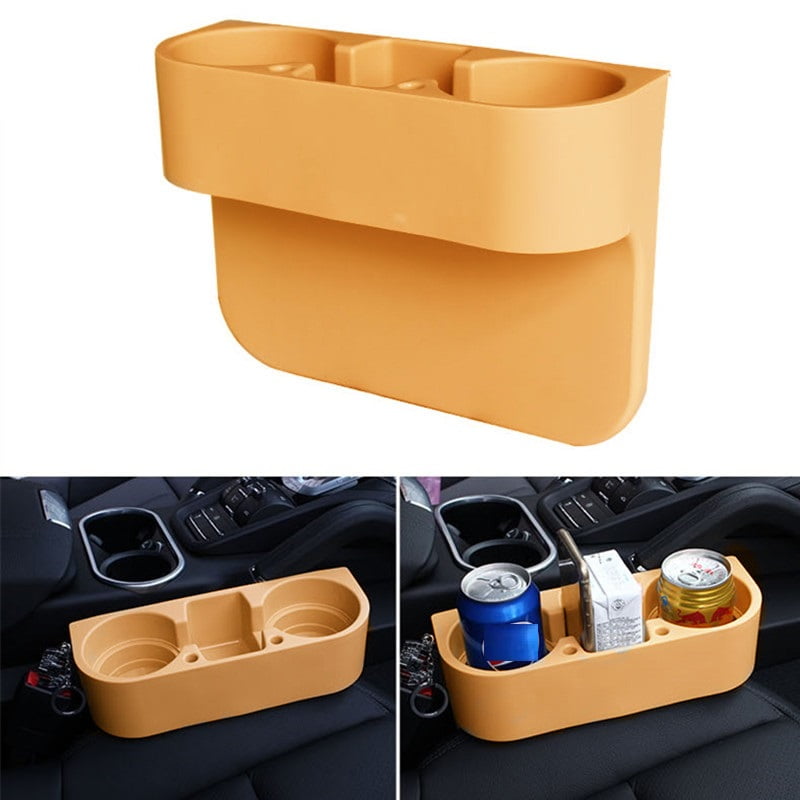 Black Universal Portable Multifunction Drink Bottle Holder Cellphone Holder Coffee Console Side Pocket with Pen Hole Car Seat Gap Storage Pocket Box Cage Car Cup Holder Organizer 