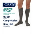 thumbnail image 2 of JOBST Activewear 30-40 mmHg Knee High Compression Socks, Small, Steel Grey, 2 of 10