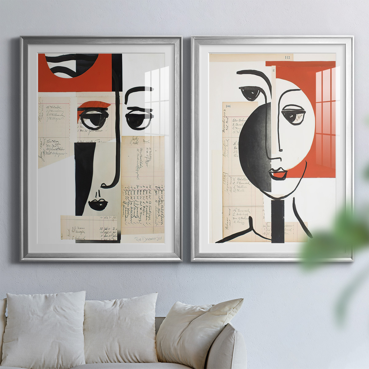 Wexford Home Faces of A Century III Premium Framed Print, 18.5" x 24.5" - Ready to Hang, Silver (Set of 2)